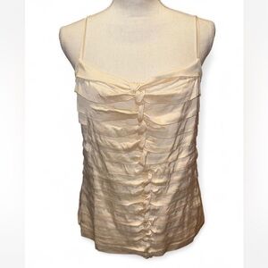 Vintage Cache 95% silk ruffled tank top